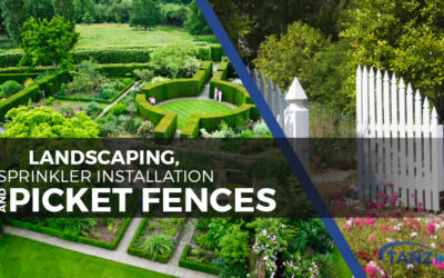 Landscaping, Sprinkler Installation and Picket Fences